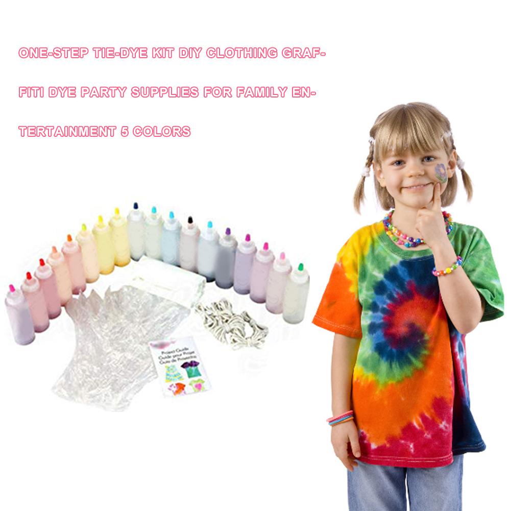 18 flasker tulipan one step tie dye kit stof tekstil permanent maling gør det selv tøj farver graffiti til solo projekter farvestoffer maling