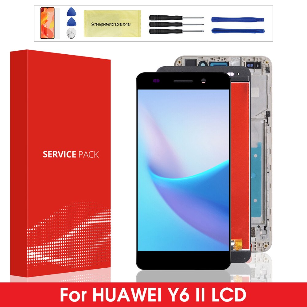 Display original para huawei y6 ii lcd tela de toque digitador assembléia com quadro para huawei honor 5a y6ii CAM-L23 CAM-L03 lcd