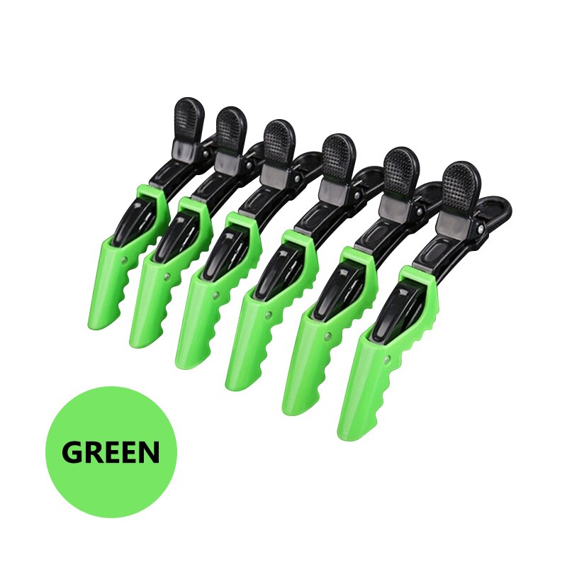 6/10Pcs/Set Hairstyling Clipper Tool Alligator Hair Clip Hairdressing Hairpin Ladies Plastic: 6Pcs Green