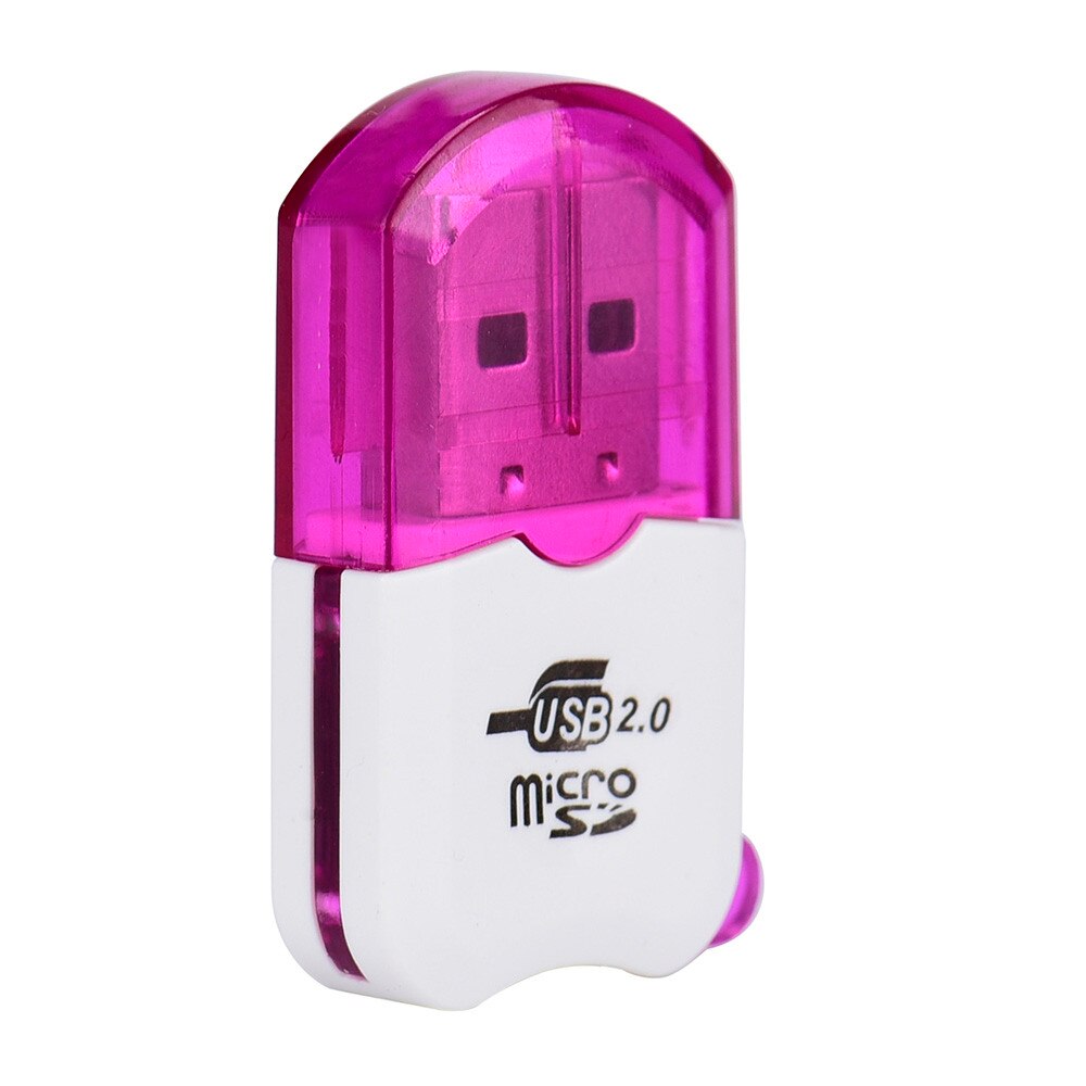 High Speed Mini USB 2.0 Micro TF T-Flash Memory Card Reader Adapter # T2: Roze