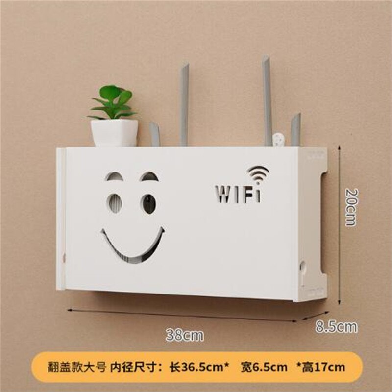 Storage Box Wireless Wifi Router Wall Hanging Plug Board Bracket Cable Organizer PVC Panel Shelf Home Decor: B