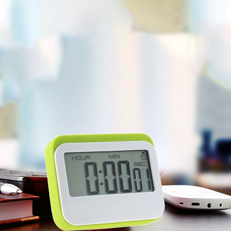 LCD Digital Countdown Timer Stopwatch Alarm with Stand Kitchen Timer Practical Cooking Alarm Clock