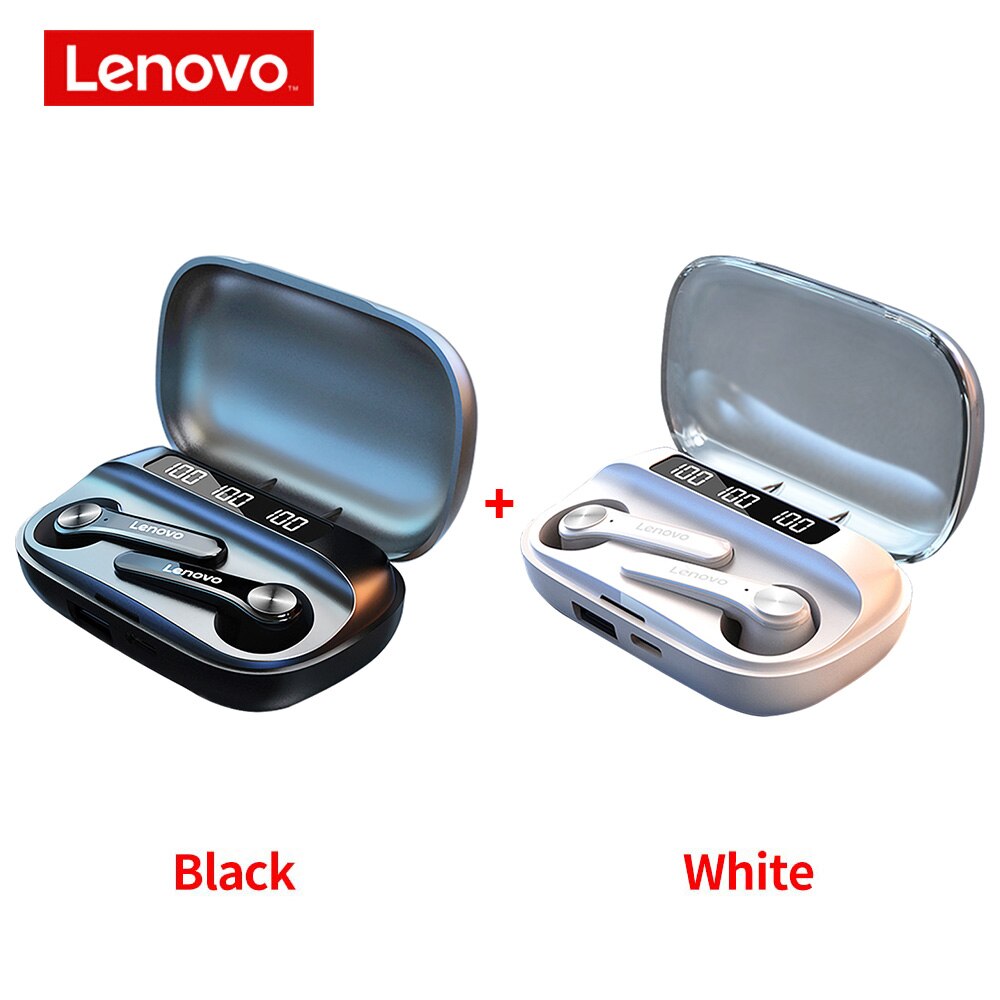 Auricolare Wireless originale Lenovo TWS QT81 XT91 XT89 XT90 auricolari Bluetooth 5.0 batteria a lunga durata cuffie con riduzione del rumore: white and Black QT81