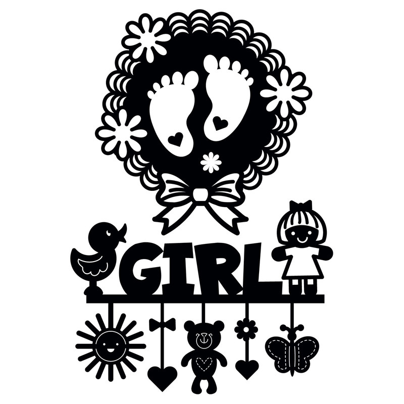 GJCrafts Baby Footprint with Boy Girl Letter Metal Cutting Dies Embossing Stencil Scrapbook Template Punch Paper Crafts