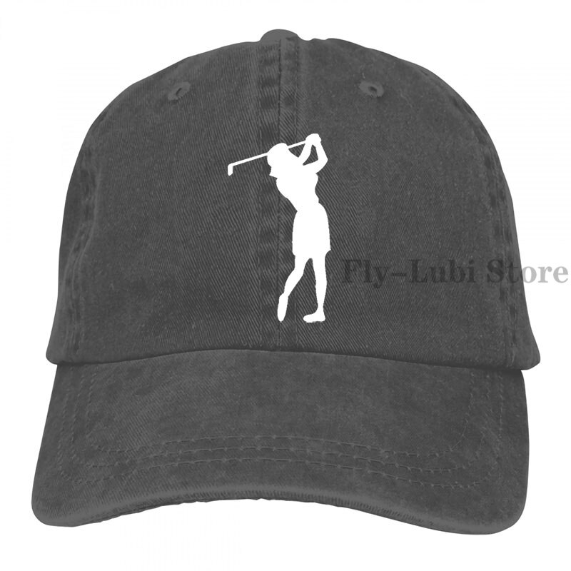 Woman Golfer Girl Women Female Chooose Baseball cap men women Trucker Hats adjustable cap: 2-Black