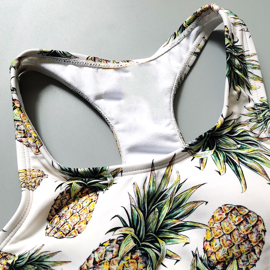 7-16 Years Racerback Girl Swimsuit Kids Pineapple Print Teenage Girl Bikini Big Girl Bathing Suit Children's Swimwear Beachwear