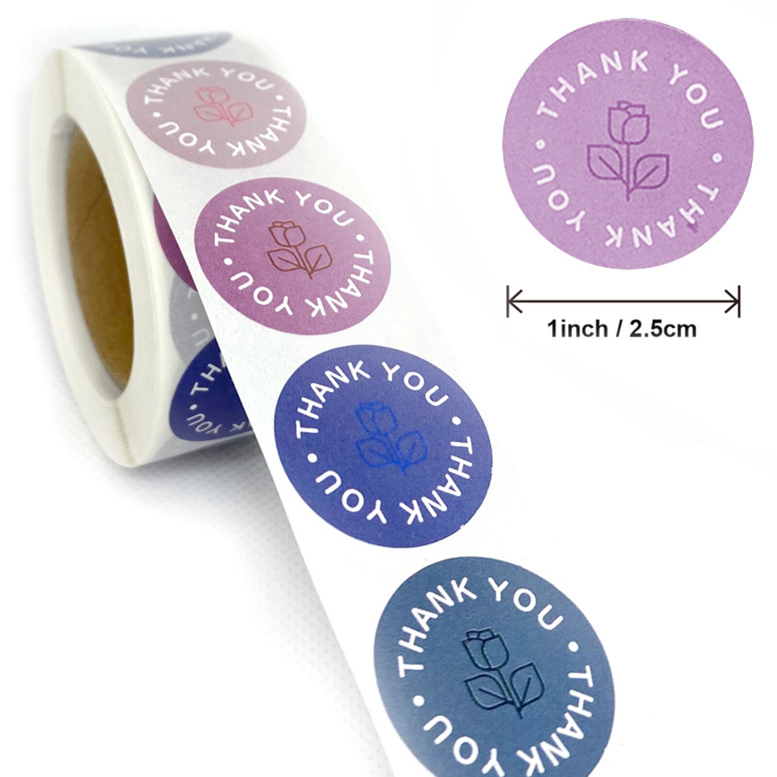 500x Thank You Stickers Kraft Paper Labels Craft Wedding Birthday Decoration