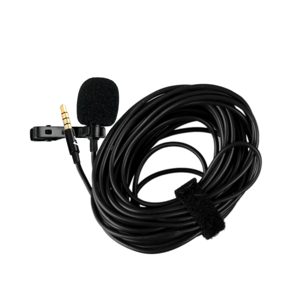 YC-LM20 3.5mm Omni-directionele Clip-on Lavalier Microfoon Mic Kabel Lengte 6M voor Smartphone Tablet Laptop & Camcorders DV DSLR