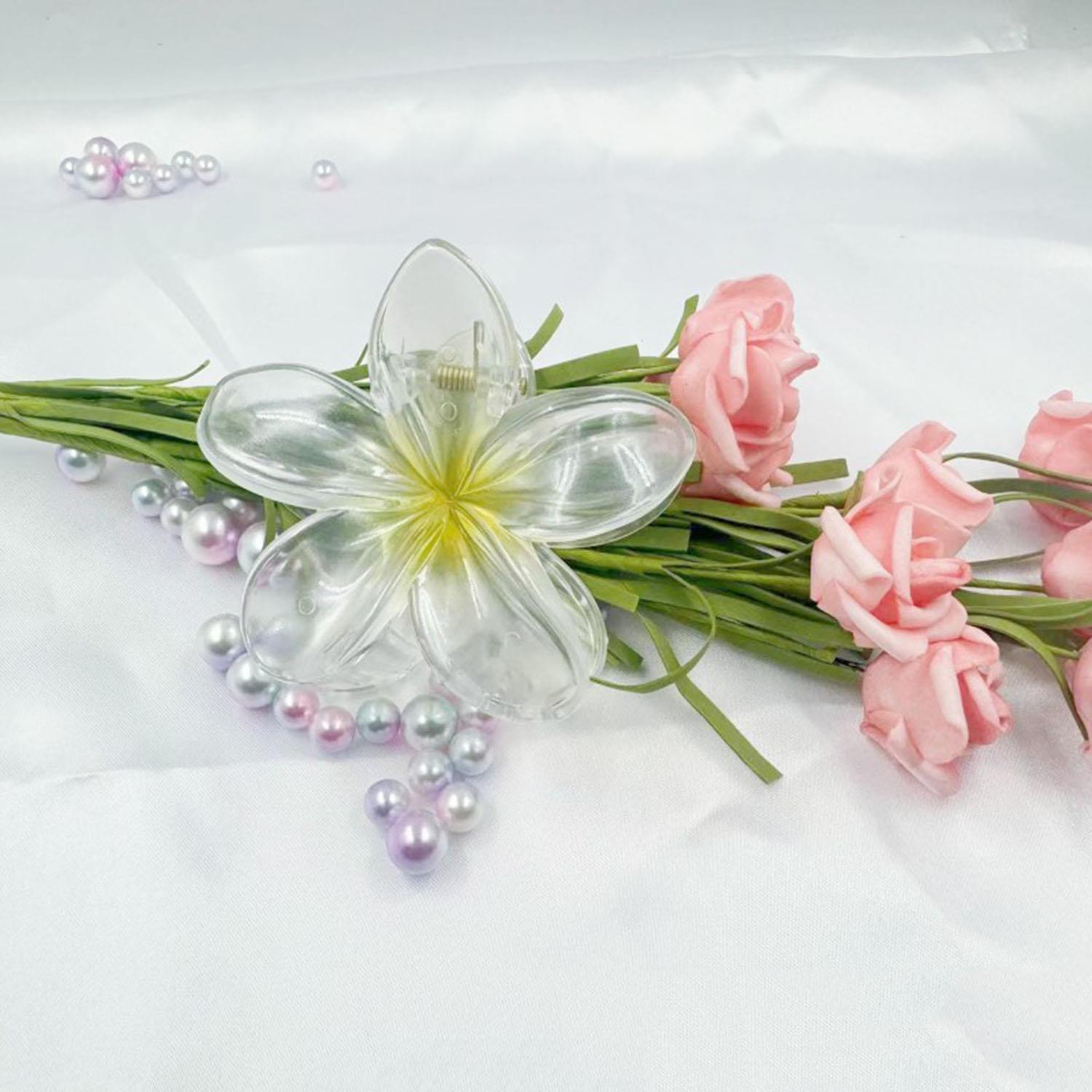 Bohemia Style Flower Hair Claws para mulheres, Crab Clamp, presilhas, gradiente hairpin, grampos de cabelo, praia havaiana, acessórios para meninas: Azul