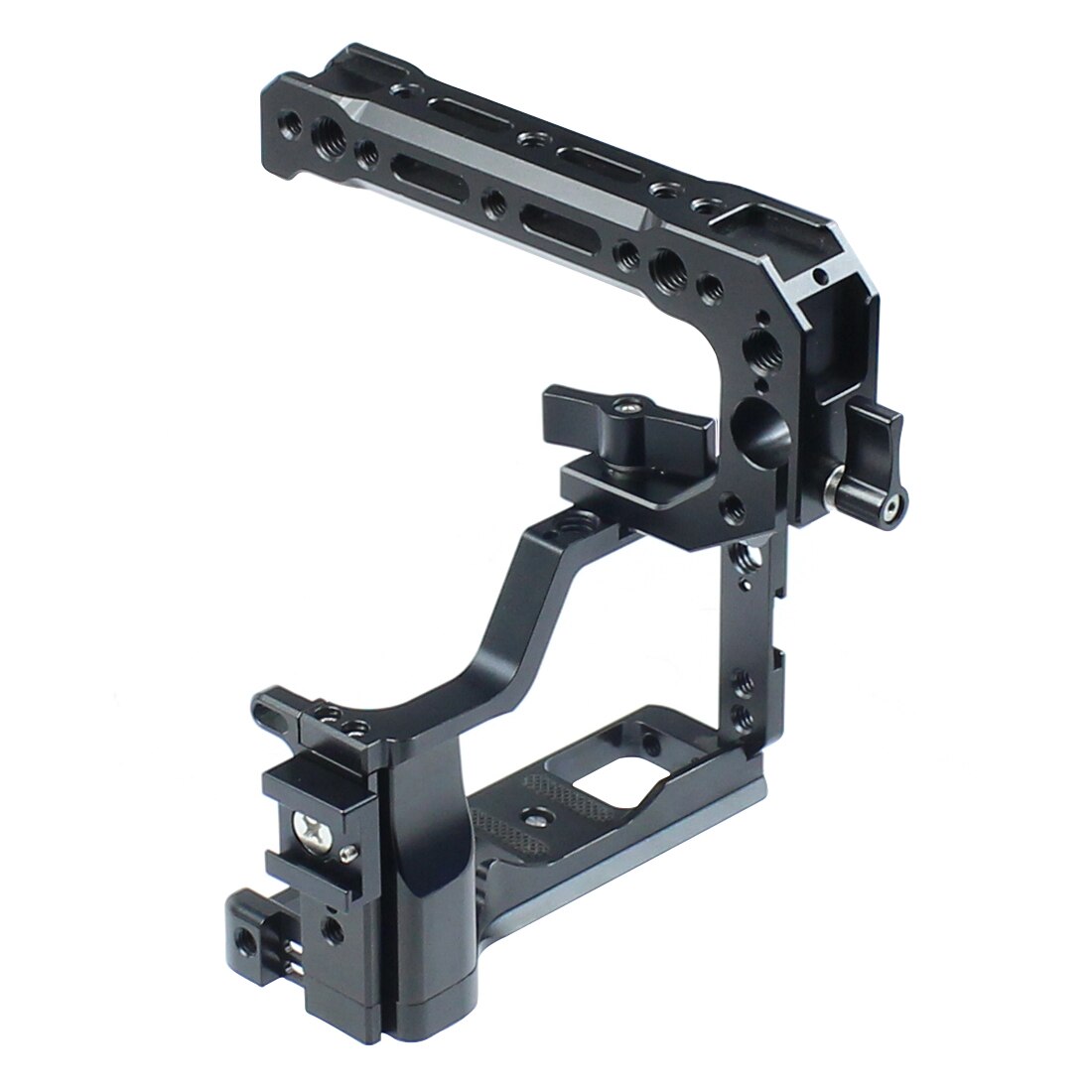 FEICHAO – cadre de caméra M50 pour Canon M5 M50 MarkII 3/8 1/4, support de chaussure froide avec sangle pour Arri, stabilisateur de moniteur à poignée: Top Handle Cage