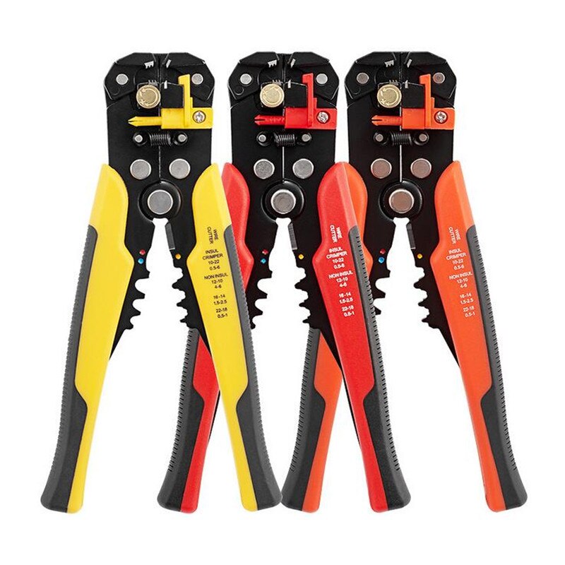1Pc Kabel Wire Stripper Cutter Crimper Automatische Multifunctionele Tab Terminal Krimpen Strippen Tang Gereedschap 8 Inch