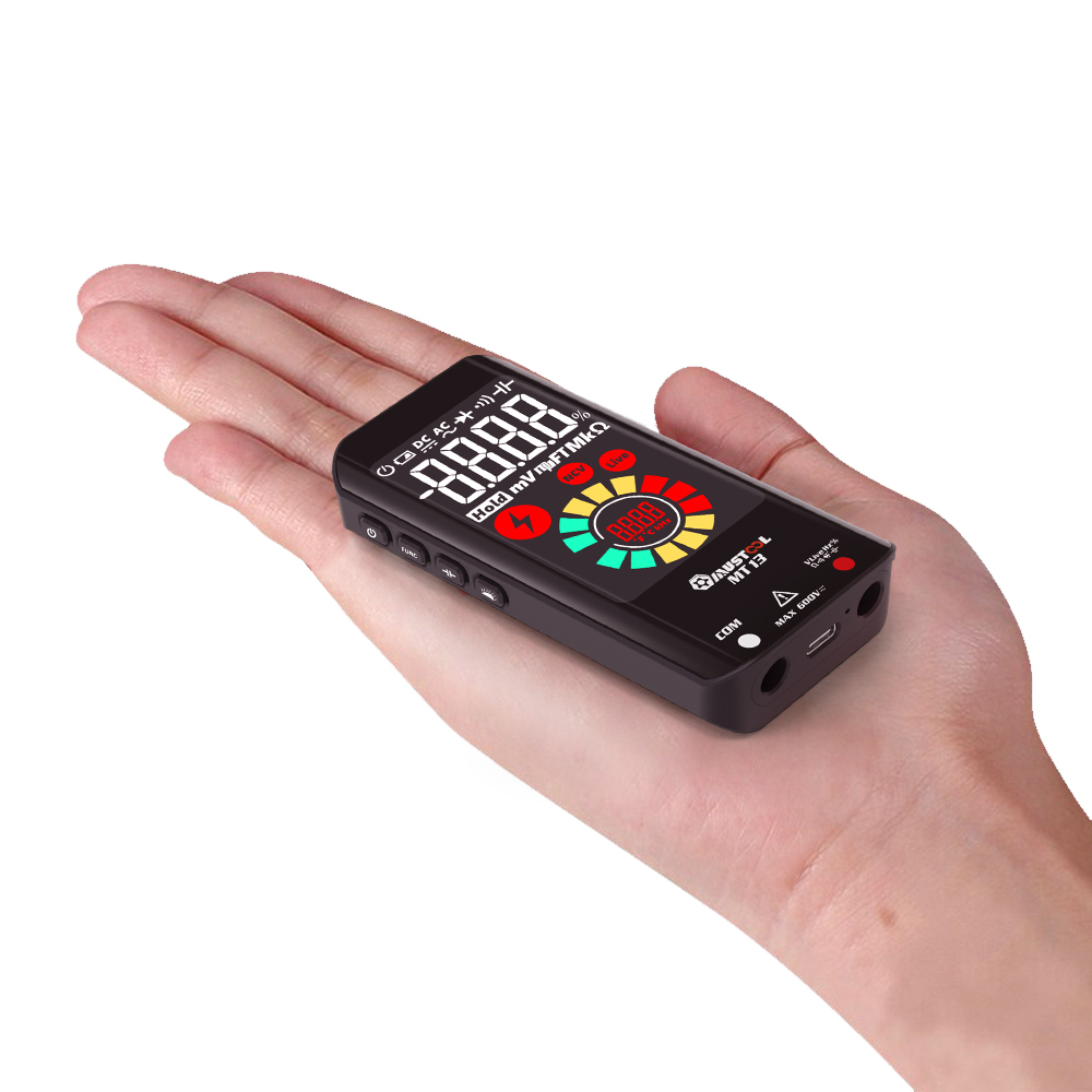Mustool MT13 Mini Digitale Multimeter 9999 Counts True Rms Oplaadbare Multimeter Met 3.2-Inch Kleuren Scherm Spanning Tester