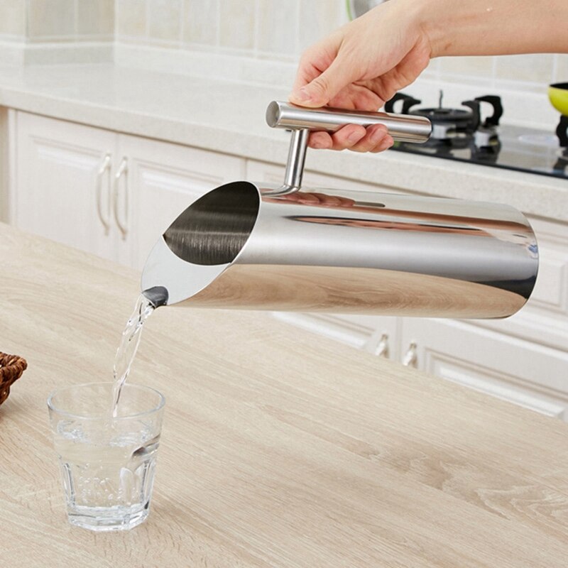 Stainless Steel Water Pitcher With Ice Guard Tea Pot Kettle Jug Cold Beverages Juice Pot Ktv Bar Accessories