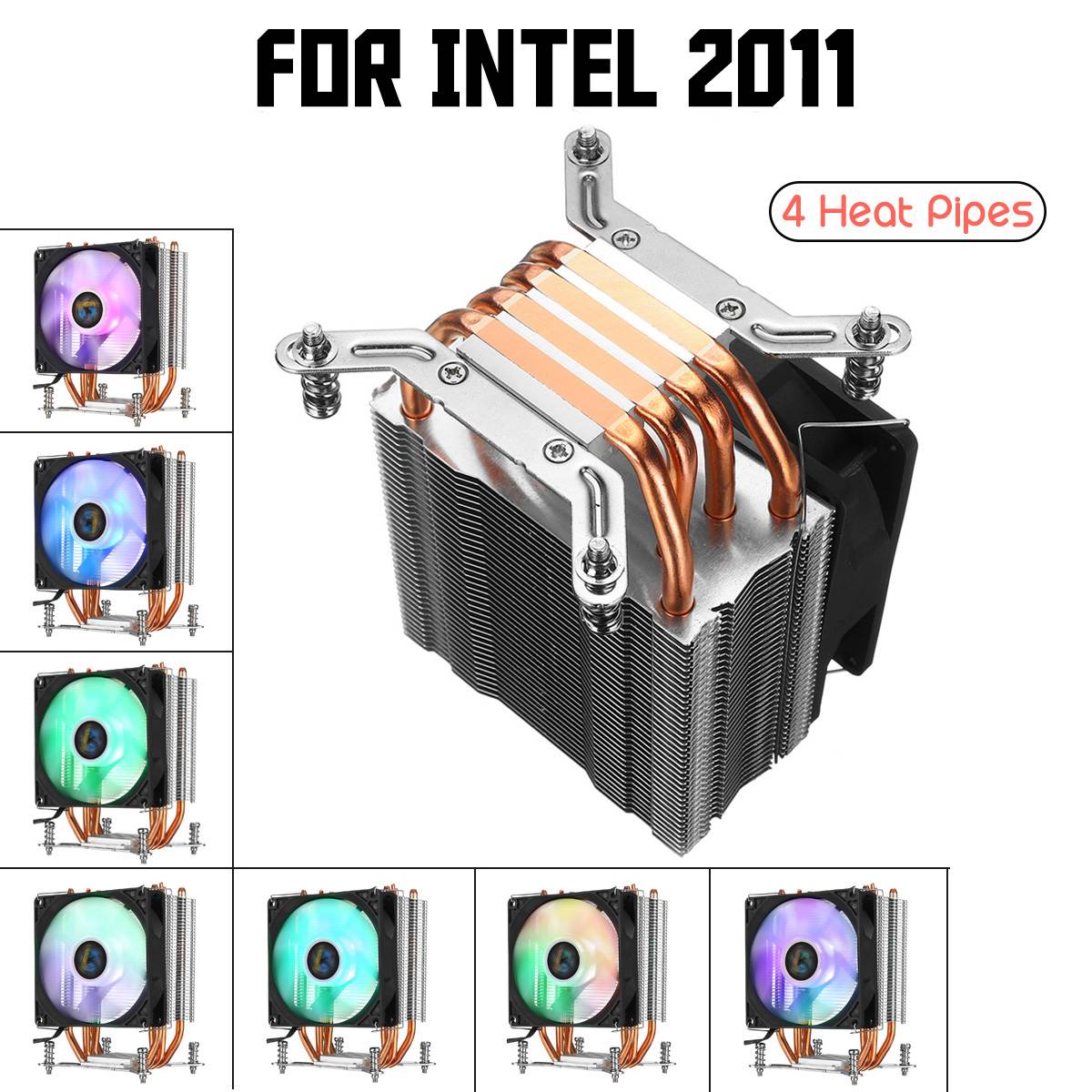 CPU Koeler Fan 4 Koperen Heatpipes voor Aurora Licht Koelventilator 90mm met RGB voor Intel LGA CPU koeler Heatsink Radiator