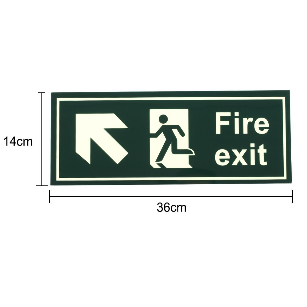 Fire Safety Exit Sign Warning Guidance Signage Luminous Glow In Dark Sticker for Stairway Hallway Hotel Basement Night Vision