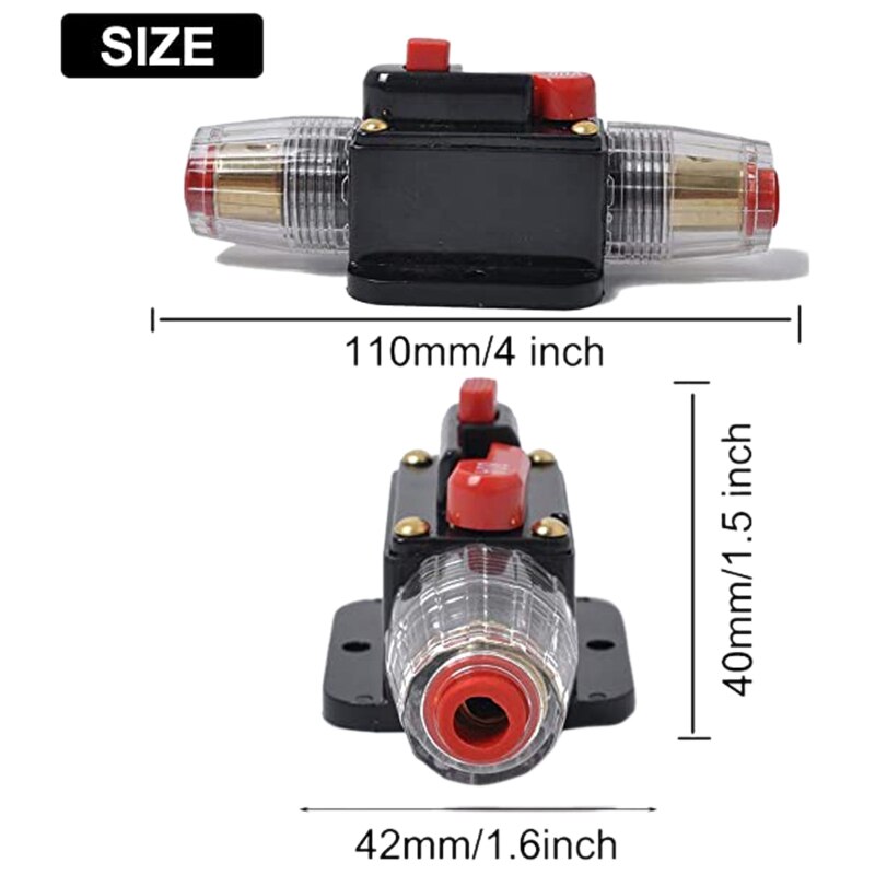 Car Audio Inline 100A Circuit Breaker, with Manual Reset, for Car Audio Marine Boat Stereo Switch Inverter