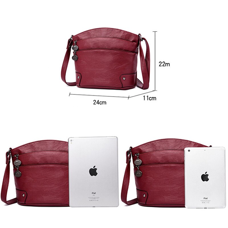 Damestassen kleine crossbodytassen voor vrouwen schelpentas meerlaagse zakken dames leren schoudertas luxe handtassen