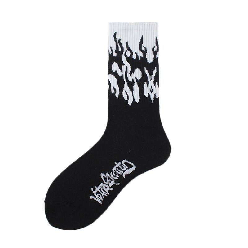 Chaussettes unisexes avec motif de flamme pour femmes, Style Hip Hop Harajuku coréen, chaussettes joyeuses pour hommes, chaussettes de Skateboard antidérapantes amusantes: 15