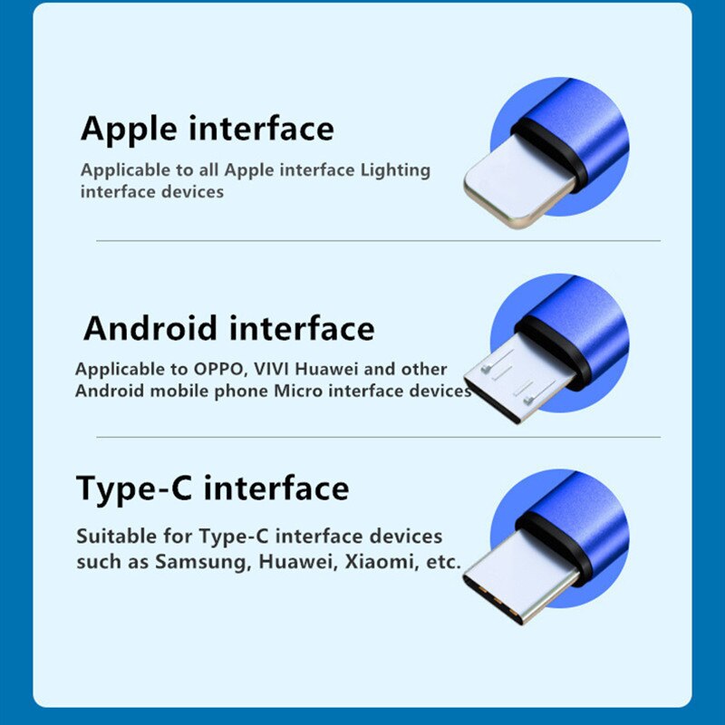 3 em 1 usb cabo de carga rápida 2.5a para carregador micro cabo usb para android usb e tipo-c cabo de carregamento rápido portátil cablei
