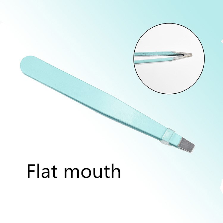 Wenkbrauw Pincet Set Rvs Slant Tip/Punt Tip/ Flat Tip Ogen Tweezer: Blauw