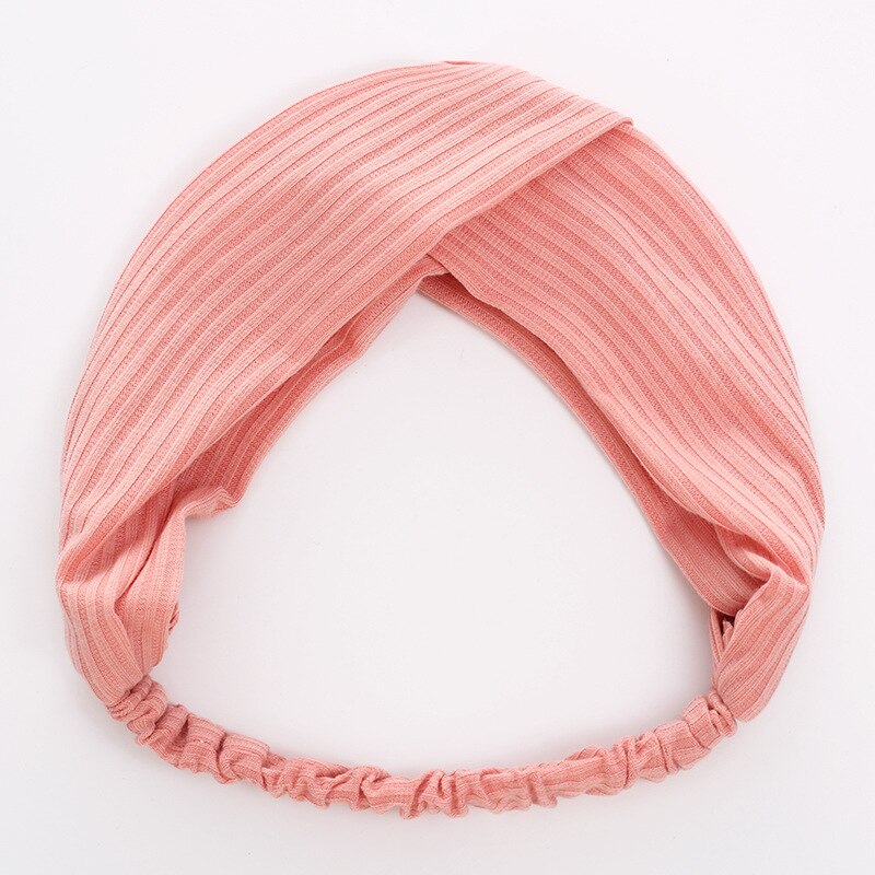 Bohemian Meisjes Haarband Haaraccessoires Cross Top Knoop Elastische Hoofdbanden Voor Vrouw Zachte Effen Kleur Twisted Geknoopt Hoofdband: PZ18