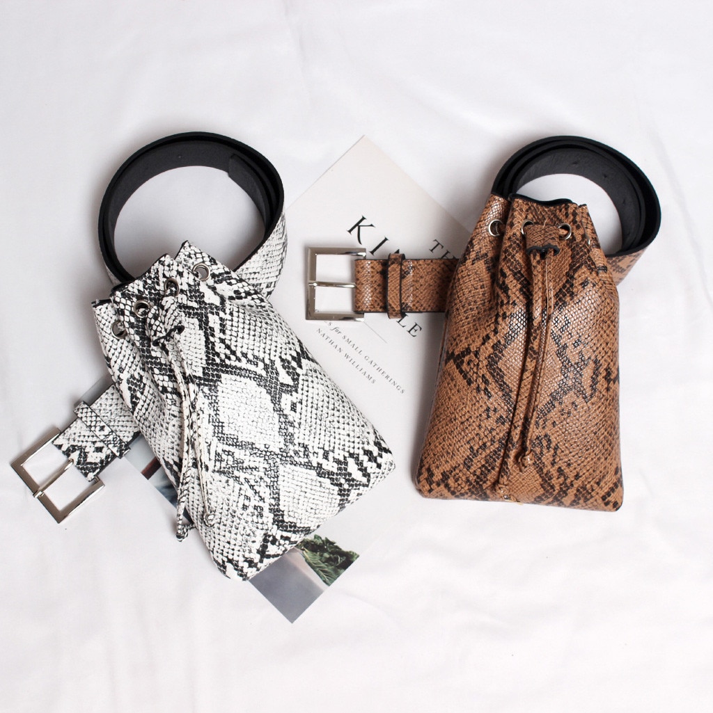 Serprntine Taille Tasche Frauen NEUE HEIßE Fanny Pack Leder Schlange Haut Casual Taille Gürtel Freeship Талия пакет