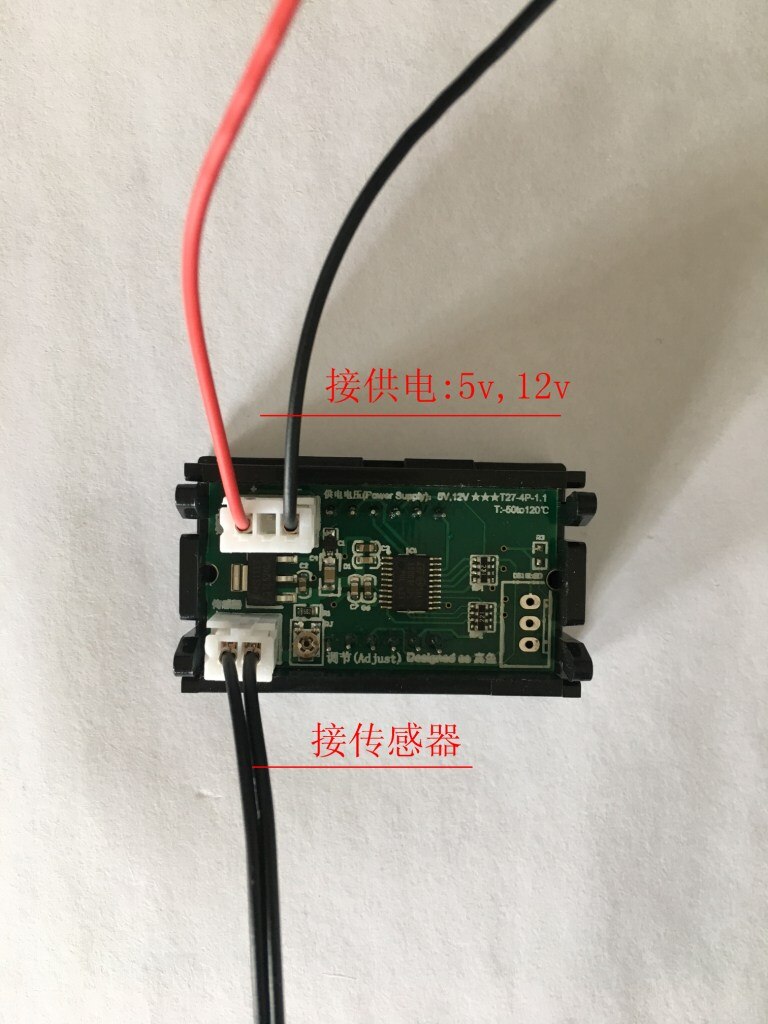 1pc 12V Digital Thermometer Temperature Monitoring Tester with Temp Probe Thermocouple Sensor LED Meter Gauge -50~120C