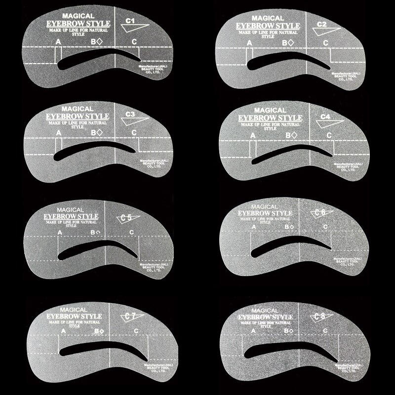 24 PCS Reusable Eyebrow Stencil Set Eye Brow DIY Drawing Guide Styling Shaping Grooming Template Card Easy Makeup