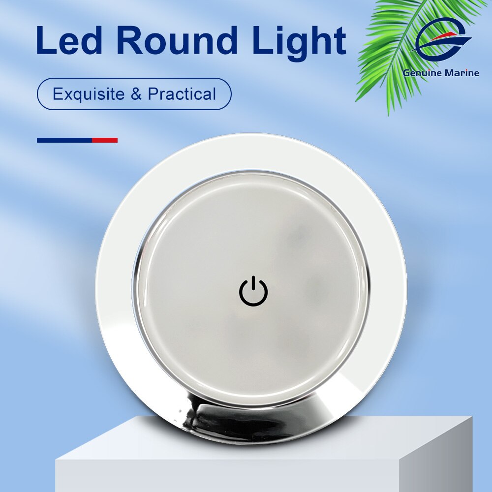Luz Led redonda para Interior de coche, lámpara de techo con interruptor para Camper, caravana, barco, accesorios, 5W, 12V