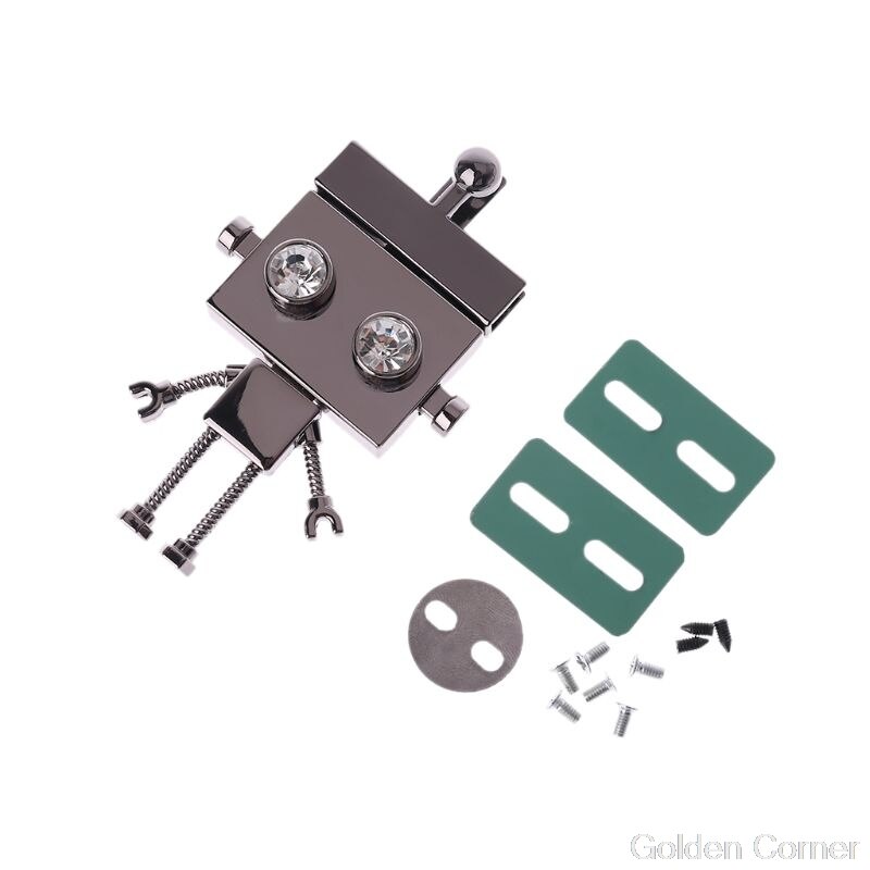 Robot Shape Clasp Turn Lock Twist Locks Metal Hardware For DIY Handbag Shoulder Bag Purse: Black