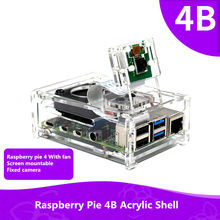 Hindbær tærte 4 generation 4b akryl gennemsigtig skal med køleventilator kan installeres med 3.5 tommer fast kamera