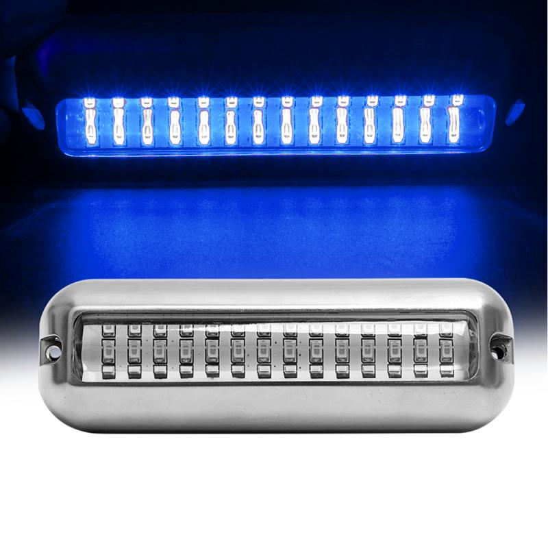 Luz LED de popa subacuática para barco, lámpara de acero inoxidable, impermeable, pontón marino, 42LED, 12V, 316SS, 1 ud.