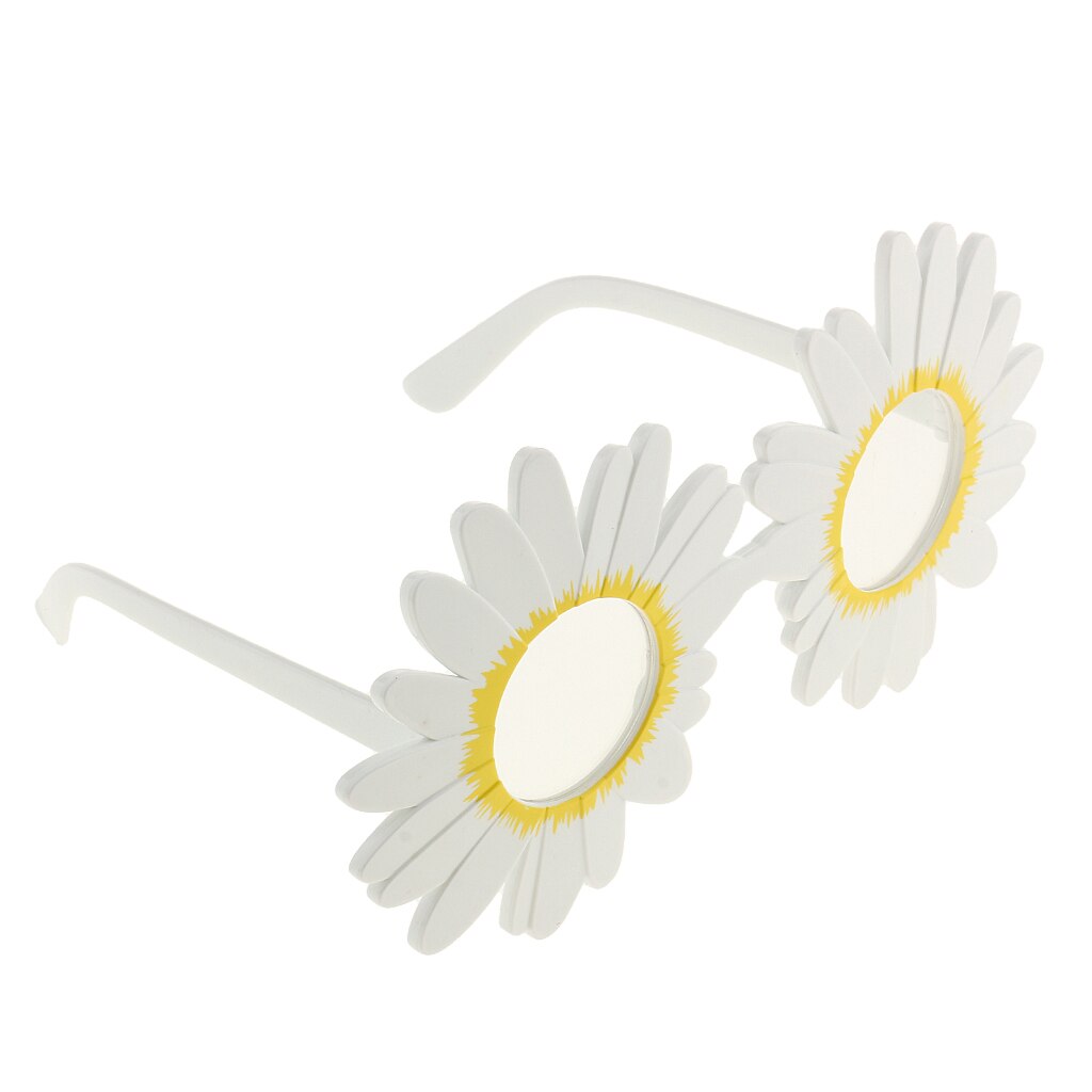 Marguerite blanche fleur drôle lunettes de soleil lunettes de soleil unisexe plage fête lunettes
