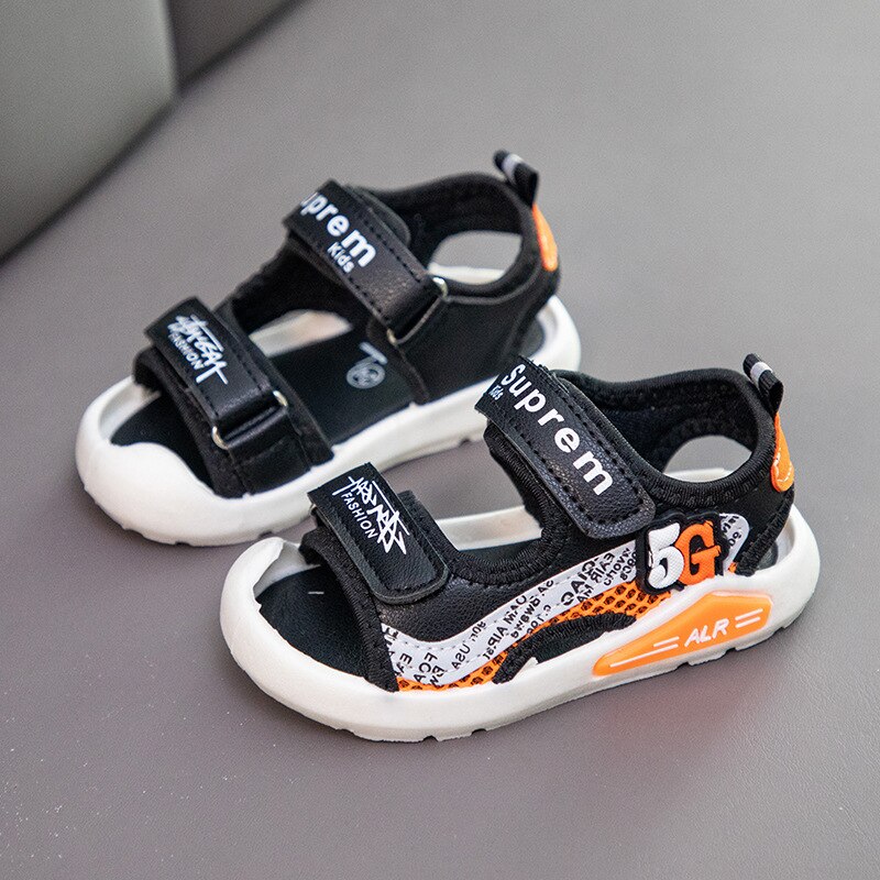 Baby Sandal Soft Sole Non-slip Children Function Sandal Anti-collision Child Sandal Girl Summer Toddler Shoes: black / 23(insole 14cm)