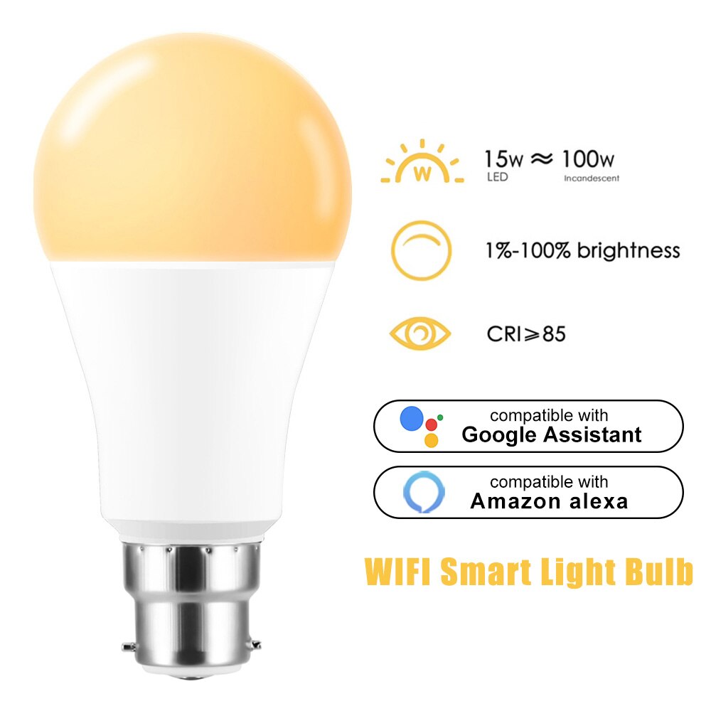 Voice Control App Afstandsbediening Dimbare Multicolor Led Lamp Wifi Smart Led Lamp Werk Google Assistent