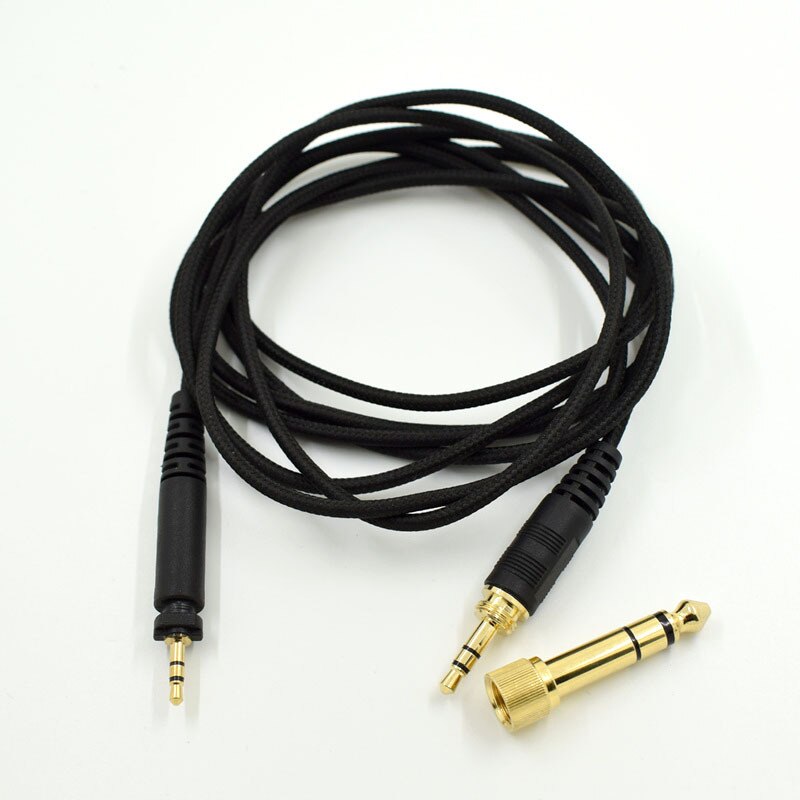 Udskiftning 2m jackstik 6.35mm adapter o kabel til shure srh 440 840 940 til shp 9000 shp 8900 hovedtelefoner