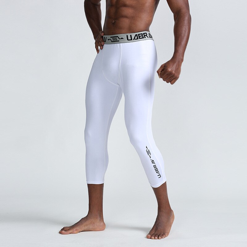 Sport stramme bukser mænd sommer fitness løb quick dry cropped bukser basketball base kompression bukser mænd