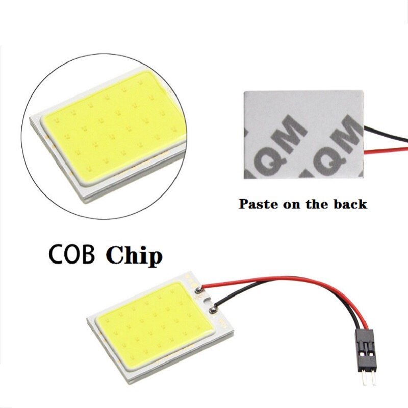 2/4/10 Uds accesorios de Interior de coche 18/24/48 SMD T10 4W 12V COB Panel Interior de coche luces LED bombilla de lámpara luz de techo de coche Panel de coche