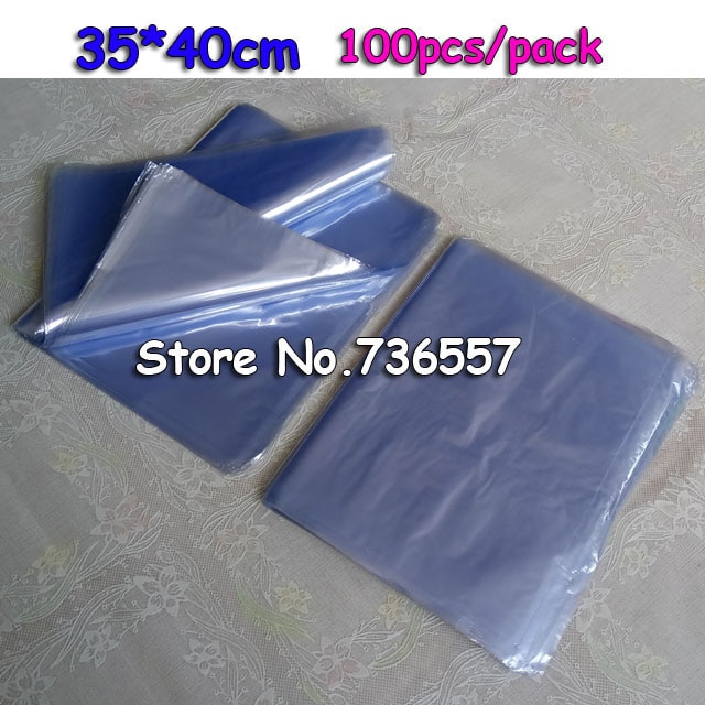 35*40cm Soft Transparent Blow Molding PVC Heat Shrinkable Bags Shrink Film Wrap Cosmetic Packaging Wrap Materials Plastic Bag