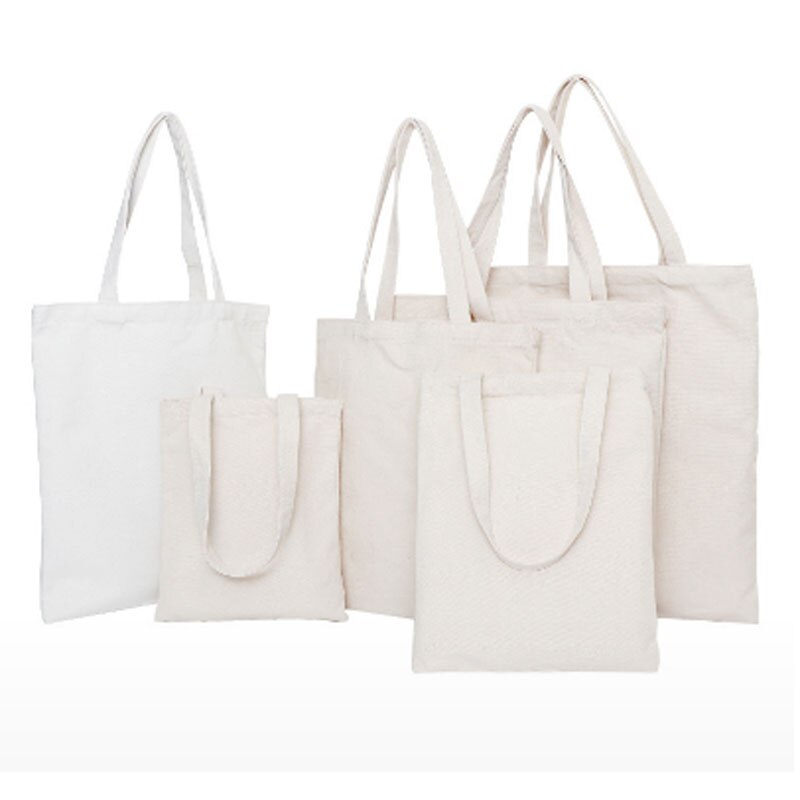 Bolsa de lona unisex casual, sacola de algodão branca e preta reutilizável, para presente de natal, bolsa de viagem: WHITE / 30x20x10cm