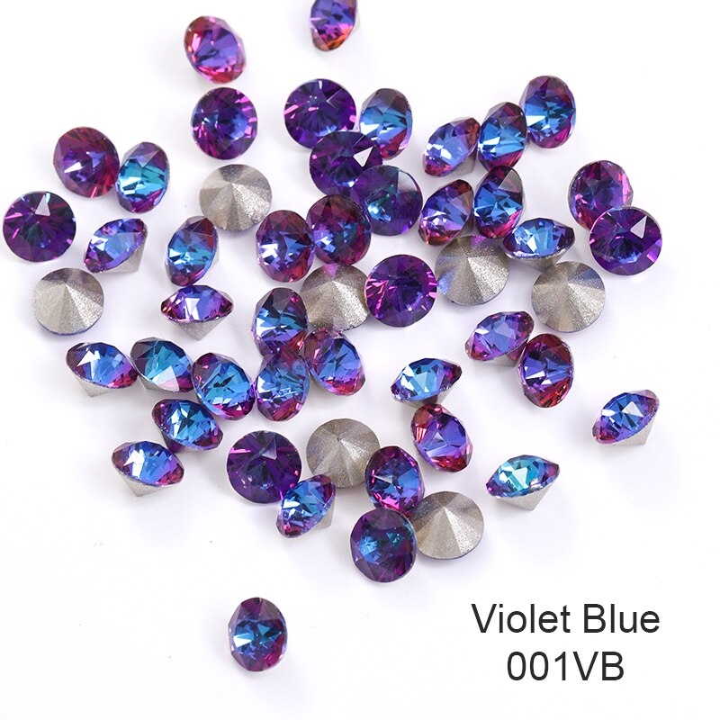 5Mm 50Pccs/Pack Jewerly Edelsteen 32 Snijden Gezichten Diamanten Ring Earring Crystal Xirius Steen K9 Kristallen Nail decoraties: Violet blue