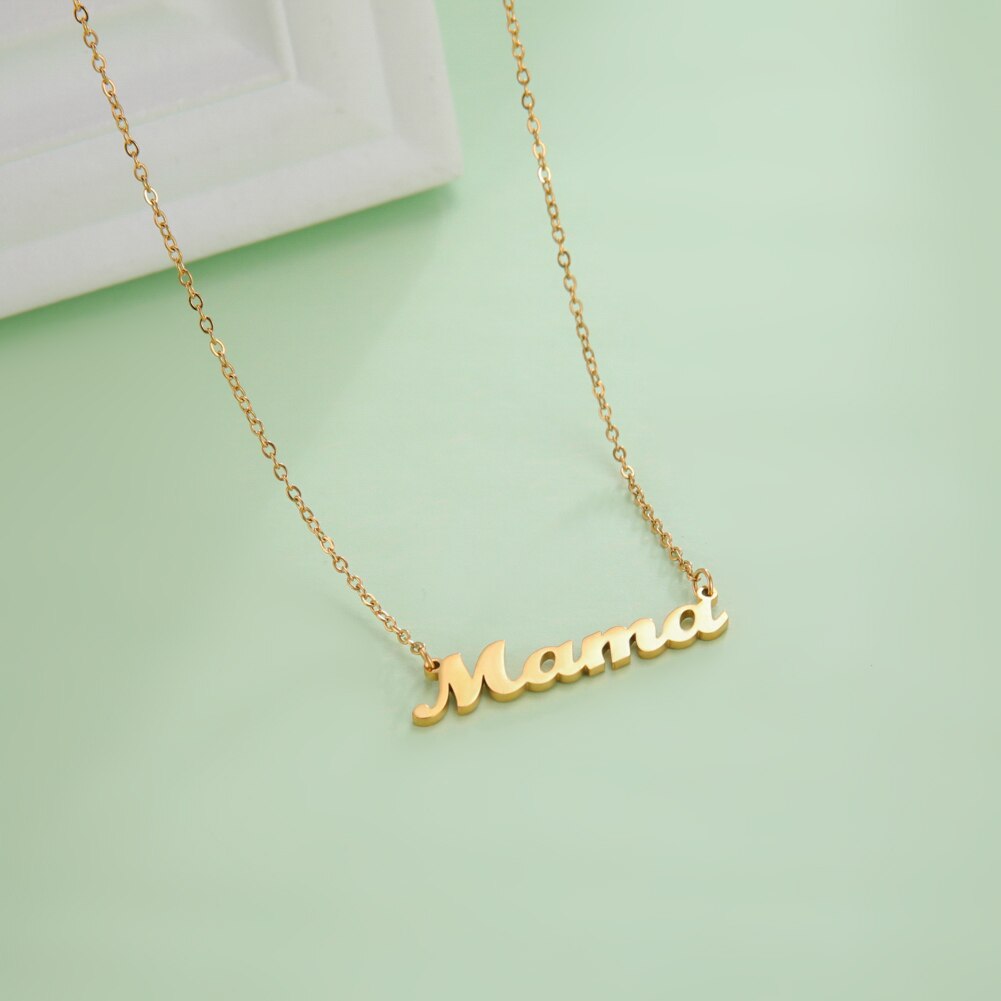 Minun muotoni äiti kirjain nimikyltti riipus kaulakoru naisille #39 ruostumattomasta teräksestä kaulakorut choker korut