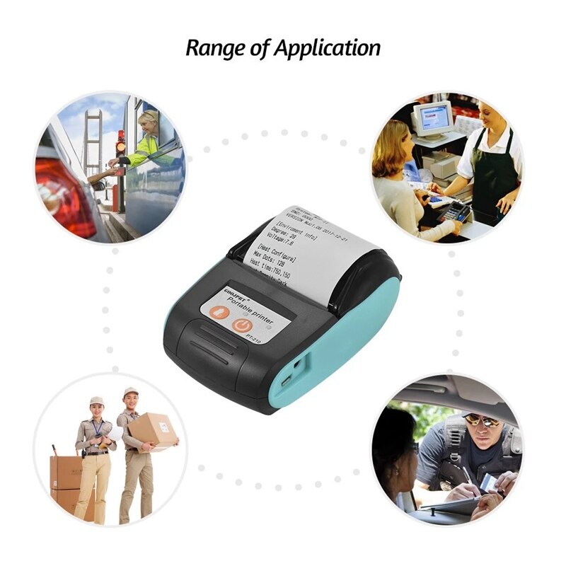 GOOJPRT PT-210 Portable Thermal Printer Handheld 58mm Receipt Printer for Retail Stores Restaurants Factories Logistics