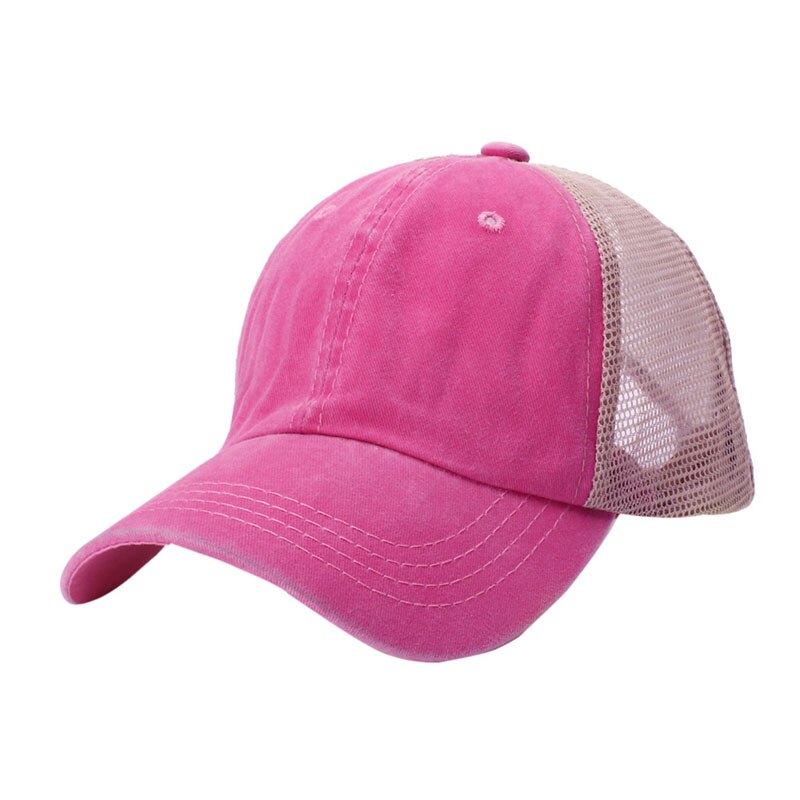 Tennis Baseball Cap Retro Stijl Gewassen Katoen Mesh Strapback Hoed Hoofddeksels Outdoor Sportkleding met Verstelbare Rug Sluiting: 7