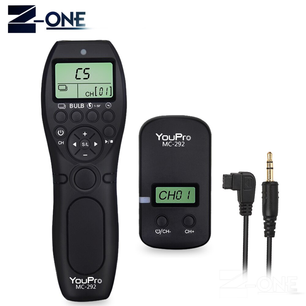 YouPro MC-292 S1 Wireless Timer Remote Control Shutter Release for Sony A900 A850 A700 A580 A550 A950 A99 A77 A57 A55 A35 A33