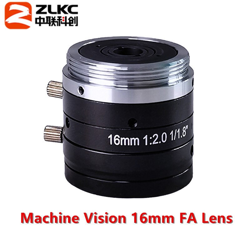 5mp manuella irislinser 4mm 6mm 8mm 12mm 16mm 25mm 35mm 50mm 75 mm fast fokal  f2.0 1/1.8 tums c-fäste lättviktslins för maskinseende: 16mm fa lins