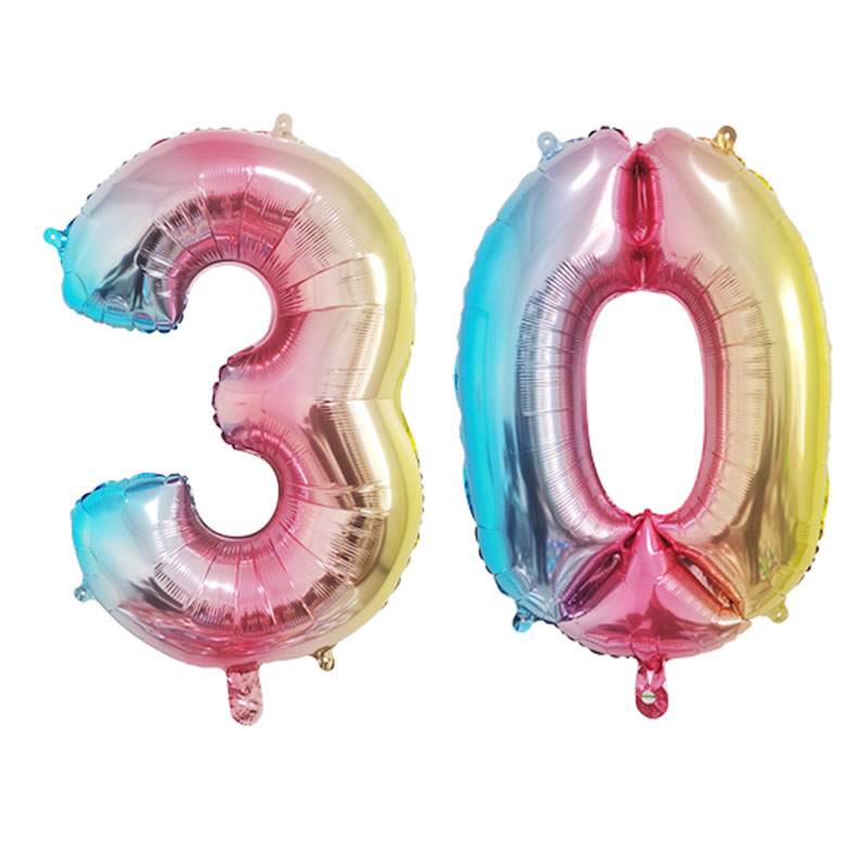 2Pcs 32 Inch Gold Silver Black Blue Pink Helium Foil Number Balloon 28 29 30 31 32 33 Happy Birthday Party Decoration Supplies