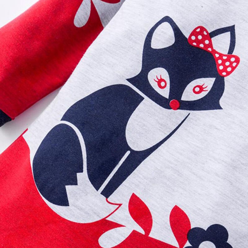 Meisjes winter warme jurk a-lijn vos trui jurken gebreide lange mouw o hals kinderkleding jurk 3-7 jaar