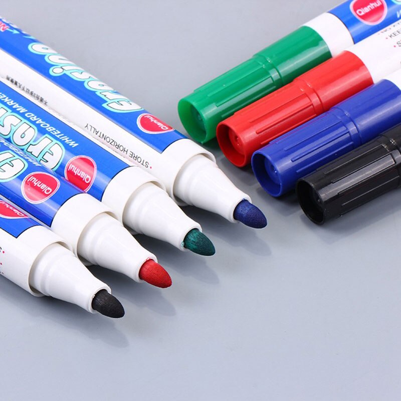 Stylos marqueurs effaçables de grande capacité, 4 couleurs, pour tableau blanc, écriture, fournitures de papeterie scolaires en classe