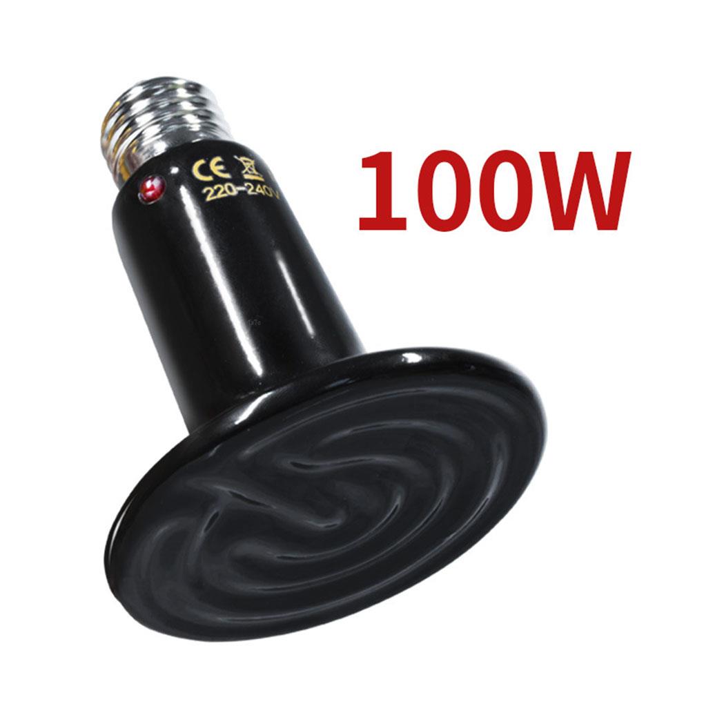 Pet Heating Light Bulb Infrared Black Ceramic Emitter Heat Lamp Bulb For Reptile Animals Heater Brooder Ceramic Heate Bulb: 100W